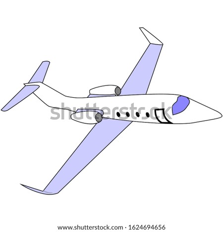 Light commercial passenger aircraft. Vector.