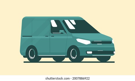 Vehículo comercial ligero aislado. Ilustración vectorial de estilo plano.