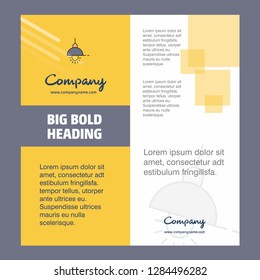 Light Company Brochure Title Page Design. Company profile, annual report, presentations, leaflet Vector Background