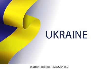 Light composition with a wavy flag of Ukraine with a bright gradient.