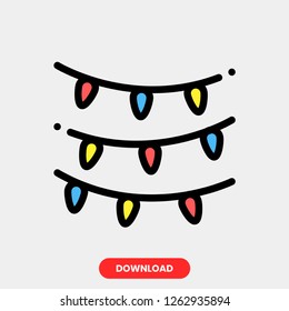 Light concept line icon. Simple element illustration. Light concept outline symbol design. Can be used for web and mobile UI/UX. Modern vector style. Modern vector style. 