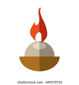 Light concept represented by candle icon. Isolated and flat illustration 