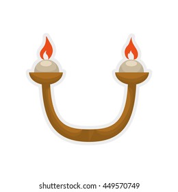 Light concept represented by candle icon. Isolated and flat illustration 