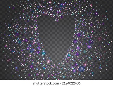 Light Confetti. Holiday Art. Glamour Foil. Birthday Texture. Laser Vaporwave Illustration. Purple Retro Background. Blur Banner. Glitch Glitter. Blue Light Confetti