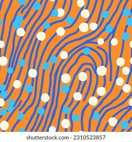Light Continuous Doodle Graphic Artwork Design. Bright Endless Creative Isolated Dots, Seamless Backdrop. Pastel Repetitive Decoration Artistic Invitation Pattern. 