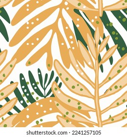 Light Continuous Nature Spring Monstera Leaves Print. Gradient Repetitive Decoration Organic Garden Shape Design. Green Seamless Classic Jungle Lines Art.