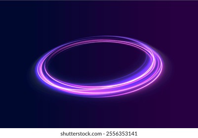 Light cool whirlwind. Vector sparkle, png, effect, wave,neon,line. Abstract circle, neon color glowing lines background. Curve neon line light effect.