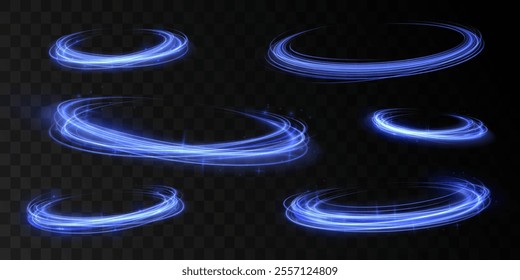 Light cool whirlwind. Vector sparkle, png, effect, wave,neon,line. Abstract circle, neon color glowing lines background. Curve neon line light effect. 