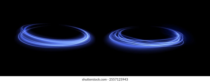 Light cool whirlwind. Vector sparkle, png, effect, wave,neon,line. Abstract circle, neon color glowing lines background. Curve neon line light effect. 
