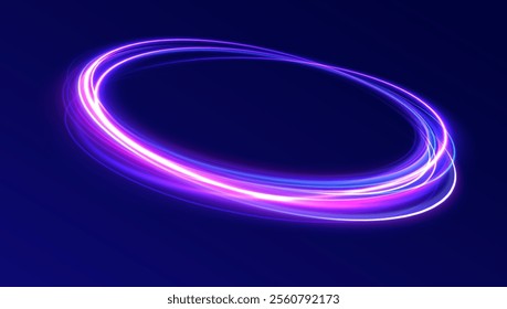 Light cool whirlwind. Vector sparkle, png, effect, wave,neon,line. Abstract circle, color glowing lines background. Curve white line light effect. 