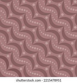 LIGHT CORAL ABSTRACT SEAMLESS PATTERN WITH CIRCLES HALF MOONS IN VECTOR