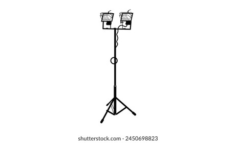 Light Corded Tripod, black isolated silhouette