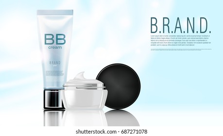 Light Cosmetics Product Advertising Template. EPS10 Vector