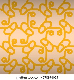 Light cream decorative seamless pattern in laser cut style. Knotty puzzle repeatable backdrop. Vivid, symmetric design for textile, game, fabric or other purpose.