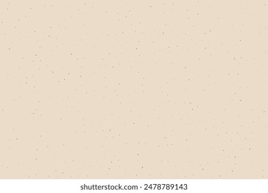 Light cream grain paper texture. Vintage ecru pattern with dots, speckles, specks, flecks, particles. Textured wallpaper. Natural white grunge surface background. Vector backdrop 