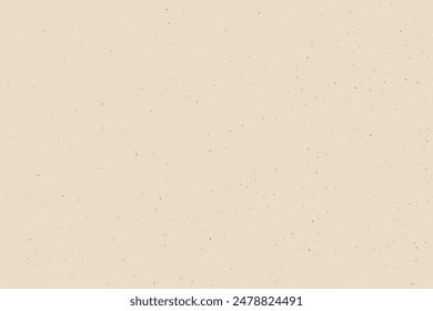 Light cream grain paper texture. Vintage ecru pattern with dots, speckles, specks, flecks, particles. Textured wallpaper. Natural white grunge surface background. Vector backdrop 