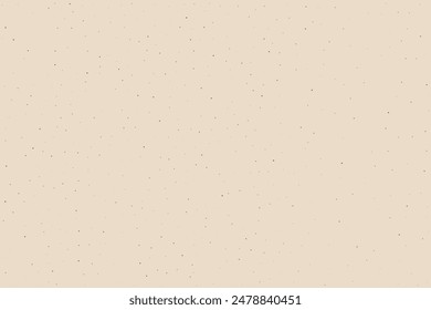 Light cream grain paper texture. Vintage ecru pattern with dots, speckles, specks, flecks, particles. Textured wallpaper. Natural white grunge surface background. Vector backdrop 