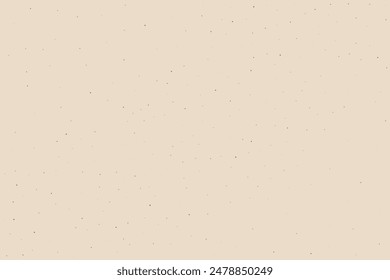 Light cream grain paper texture. Vintage ecru pattern with dots, speckles, specks, flecks, particles. Textured wallpaper. Natural white grunge surface background. Vector backdrop 