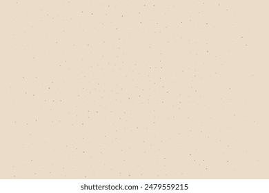 Light cream grain paper texture. Vintage ecru pattern with dots, speckles, specks, flecks, particles. Textured wallpaper. Natural white grunge surface background. Vector backdrop 