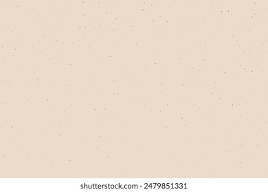 Light cream grain paper texture. Vintage ecru pattern with dots, speckles, specks, flecks, particles. Textured wallpaper. Natural white grunge surface background. Vector backdrop 