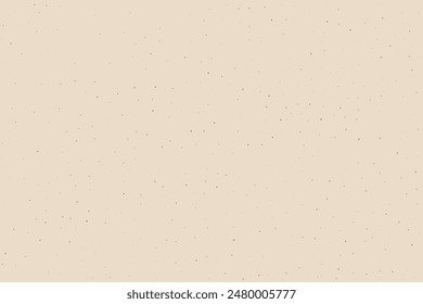 Light cream grain paper texture. Vintage ecru pattern with dots, speckles, specks, flecks, particles. Textured wallpaper. Natural white grunge surface background. Vector backdrop 