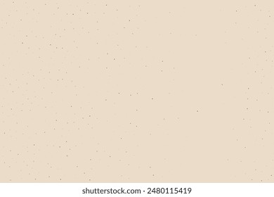 Light cream grain paper texture. Vintage ecru pattern with dots, speckles, specks, flecks, particles. Textured wallpaper. Natural white grunge surface background. Vector backdrop 