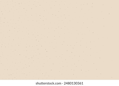 Light cream grain paper texture. Vintage ecru pattern with dots, speckles, specks, flecks, particles. Textured wallpaper. Natural white grunge surface background. Vector backdrop 