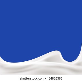 Light cream or milk wave on blue background. Vector illustration