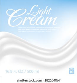 Light cream wave on light blue background