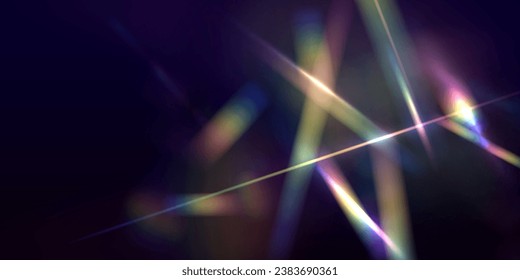 Light Crystal effect, glass, prism shine, glare, reflection. Blurred bokeh retro photo texture, vintage camera glare. Hologram reflection, crystal flare leak shadow overlay.	