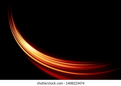 Light curve glowing effect on black background, eps 10 vector.