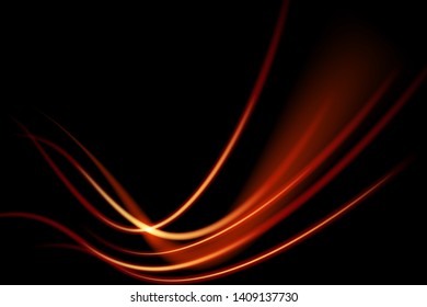 Light curve glowing effect on black background, eps 10 vector.