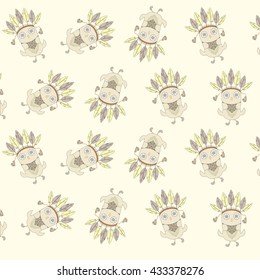 Light cute stylized owl background, vector illustration