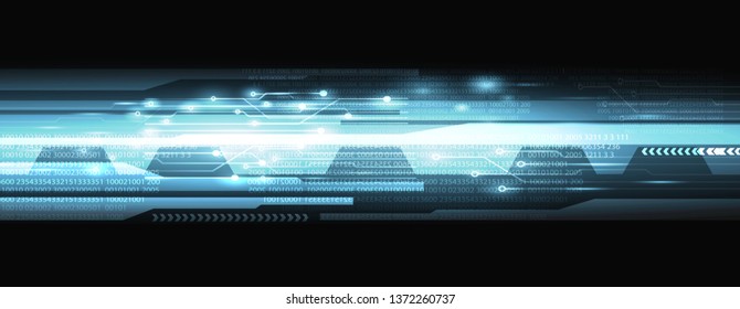Light Cyber Electronic line with Digital Circuit Network on black Background,future and technology Concept design,Vector illustration.