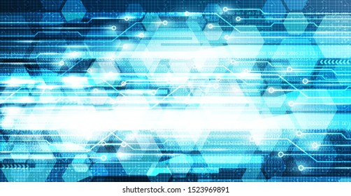 Light Cyber Technology on Circuit Microchip Background,Hi-tech Digital and Internet Concept design,Free Space For text in put,Vector illustration.