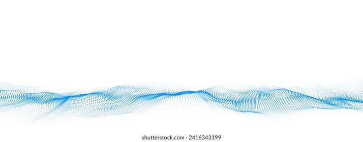 Light cyberspace in digital background. Vector abstract technology white wave with motion dots. Connection big data. Futuristic wireframe texture. Analysis a network connection.