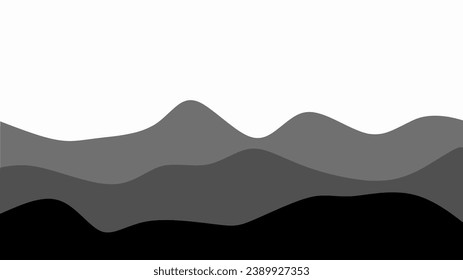 light and dark black gradient wave background transparent, black water wave line deep sea pattern background banner vector illustration.