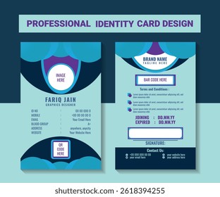 Light And Dark Blue Color Id Card Design.
Fresh and Outstanding Color Id Card Design.
Creative Identity card Design of Office Stuffs.