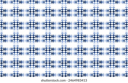 Light and dark blue diamond block with overlap grid on white background repeat seamless pattern replete image design for fabric printing or wallpaper or background cross