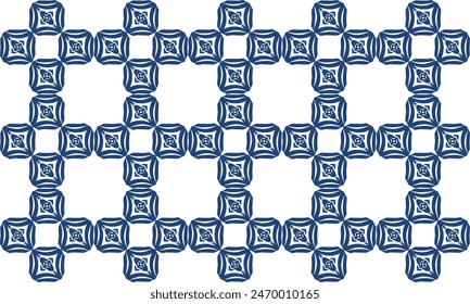 Light and dark blue diamond block with overlap grid on white background repeat seamless pattern replete image design for fabric printing or wallpaper or background cross