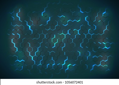 light and dark blue hexagonal pattern design background as hexagon business presentation texture concept ,Vector Graphics