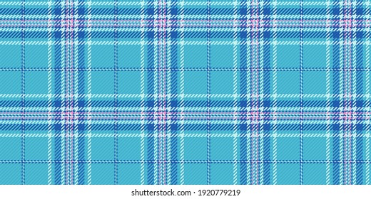 light and dark blue stripes and pink threads on cyan background fabric texture of traditional checkered tartan seamless ornament for plaid tablecloths shirts gingham clothes dresses bedding
