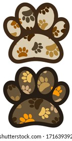 light & dark brown paw with pattern