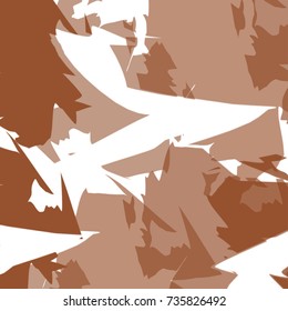 light and dark brown shard shaped pattern on white background, vector illustration