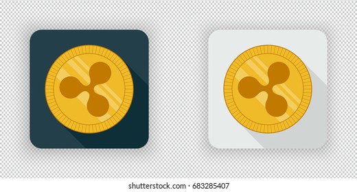 Light and dark crypto currency icon Ripple on a transparent background