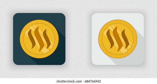Light and dark crypto currency icon Steem on a transparent background