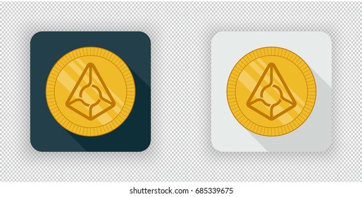 Light and dark crypto currency icon Augur on a transparent background