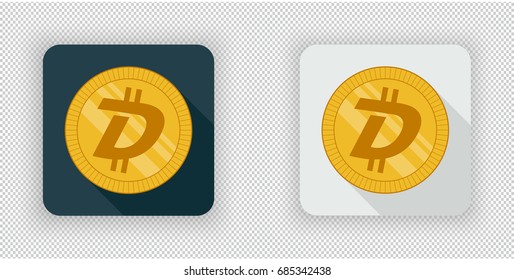 Light and dark crypto currency icon DigiByte on a transparent background