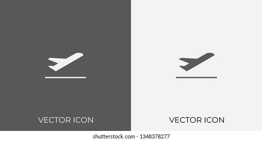 Light & Dark Gray Icon of Airplane For Mobile, Software & App.. Eps. 10. - Vector