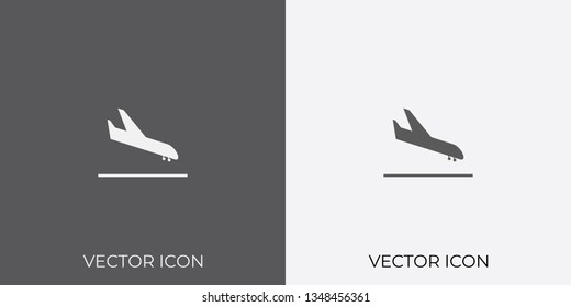 Light & Dark Gray Icon of Airplane For Mobile, Software & App. Eps. 10. - Vector